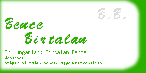 bence birtalan business card